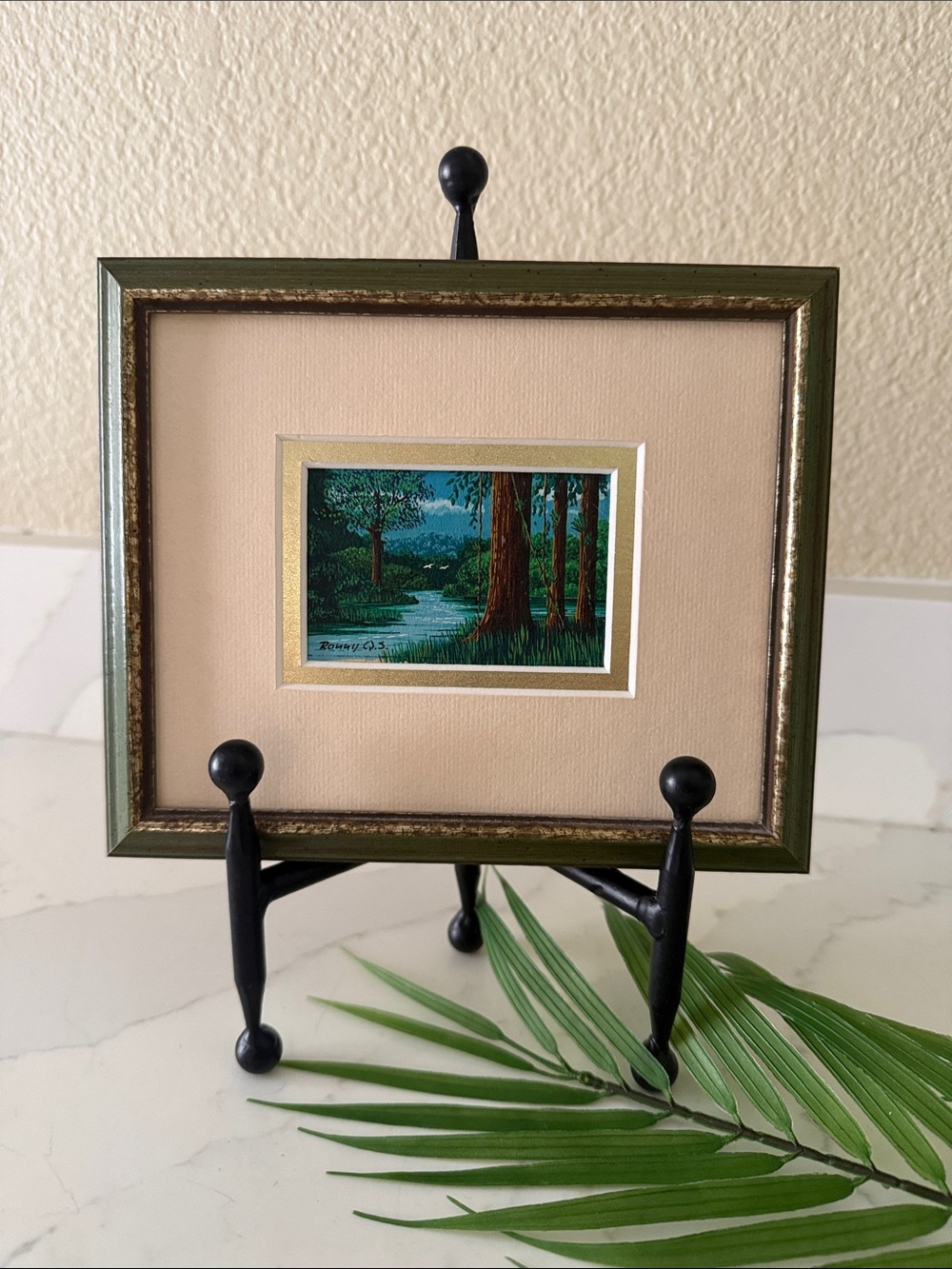 Vintage 2004 Framed Original Watercolor Landscape Signed Print No Glass